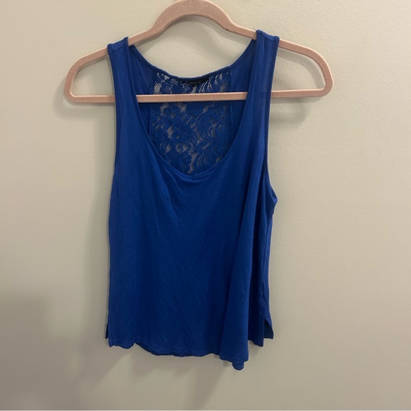 Ambiance Tops - Ambiance Blue Lace Detail Women's Top Size Large